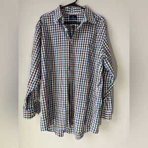 Stafford Travel Performance Super Shirt Dress Shirt Multicolor Plaid Checker XL
